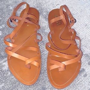 Gently worn Zara Tan Strappy Sandals